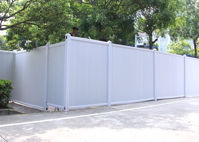PVC塑料圍擋效果圖-園區施工PVC圍擋案例